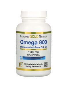 Buy California Gold Nutrition, Cardiovascular Supplement, Omega 800, Fish Oil, 80% EPA / DHA, Triglyceride, 1000 mg, 90 Fish Gelatin Softgels | Florida Online Pharmacy | https://florida.buy-pharm.com