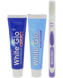 Buy White Glo set Day toothpaste 100 grams + Night gel 85 grams + Toothbrush flosser | Florida Online Pharmacy | https://florida.buy-pharm.com