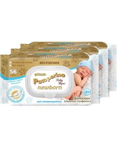 Buy Wet wipes for children Avangard Pamperino Newborn No. 56, for children, no perfume, with a plastic flap, 30424, 3 packs | Florida Online Pharmacy | https://florida.buy-pharm.com