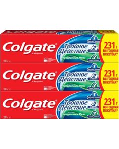 Buy Colgate Triple action Natural mint Toothpaste, complex, 3 pcs, 150 ml each  | Florida Online Pharmacy | https://florida.buy-pharm.com