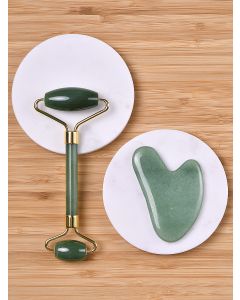 Buy Jade face massager / Guasha scraper / Massage roller / 2 In 1 set | Florida Online Pharmacy | https://florida.buy-pharm.com