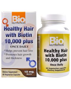 Buy Bio Nutrition, Biotin Hair Health Supplement 10,000, 60 Vegetarian Capsules  | Florida Online Pharmacy | https://florida.buy-pharm.com