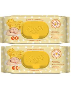 Buy Smile Baby Wet Wipes Phytolinia, calendula, with valve, 2 packs of 72 pcs. | Florida Online Pharmacy | https://florida.buy-pharm.com