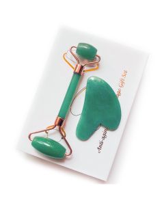 Buy Set: Roller massager + Guasha massager KamenOpt Green Aventurine | Florida Online Pharmacy | https://florida.buy-pharm.com