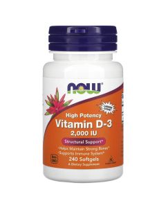 Buy Now Foods, Vitamin D3, Strong Bone Maintenance High Potency , 2000 IU, 240 Softgels  | Florida Online Pharmacy | https://florida.buy-pharm.com