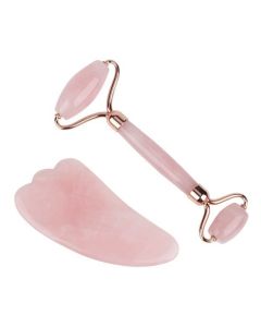 Buy Facial massager (Guasha scraper + roller) rose quartz | Florida Online Pharmacy | https://florida.buy-pharm.com