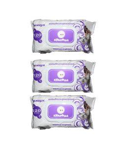 Buy Pumposha Antibacterial wet wipes with lid 120 pcs * 3 pcs | Florida Online Pharmacy | https://florida.buy-pharm.com