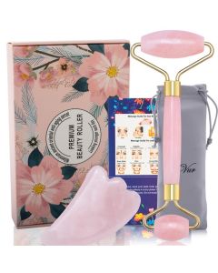 Buy Roller-massager + scraper for massage Gua sha made of pink jade | Florida Online Pharmacy | https://florida.buy-pharm.com