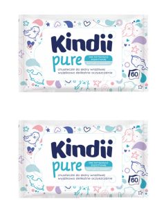 Buy KINDII Baby Wet Wipes 0+ for sensitive skin PURE big-pack 60pcs - 2packs | Florida Online Pharmacy | https://florida.buy-pharm.com