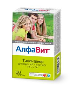 Buy AlfaVit 'Teenager' vitamin and mineral complex for adolescents 14-18 years old, 60 tablets | Florida Online Pharmacy | https://florida.buy-pharm.com