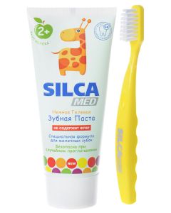 Buy Silca dent Children's toothpaste with apple flavor + children's toothbrush, the color of the brush in assortment | Florida Online Pharmacy | https://florida.buy-pharm.com