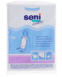 Buy Seni Сare disposable bib, protective, with a pocket, 10 pcs | Florida Online Pharmacy | https://florida.buy-pharm.com