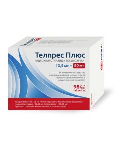 Hydrohlorotyazyd, Telmysartan - Telpres Plus tablets 80 mg + 12.5 mg 98 pcs. florida Pharmacy Online - florida.buy-pharm.com