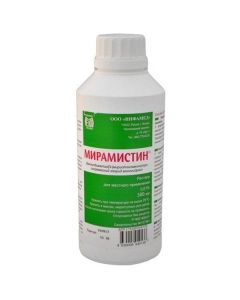 Benzyldymetyl 3- (myrystoylamyno) propylammonyy chloride monohydrate - Miramistin solution for local use 0.01% vials of 500 ml florida Pharmacy Online - florida.buy-pharm.com