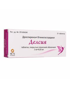 Drospyrenon, ethinyl estradiol - Delsia tablets coated.pl.ob. 3 mg + 0.03 mg 21 pcs. florida Pharmacy Online - florida.buy-pharm.com