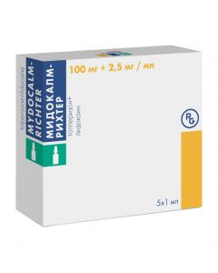 Tolperisone, lidocaine - Midokalm-Richter solution for iv and iv injected 100 mg / ml + 2.5 mg / ml 1 ml ampoules 5 pcs. florida Pharmacy Online - florida.buy-pharm.com