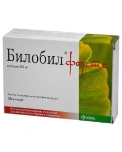 Ginkgo dvulopastnoho lystev ekstrakt - Bilobil forte capsules 80 mg, 20 pcs. florida Pharmacy Online - florida.buy-pharm.com