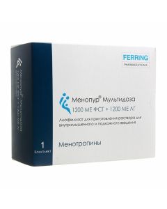 Menotropyn - Menopur Multidose lyophilisate d / pr. r-ra d / hypodermic. 1200 IU FSH + 1200 IU LH syringe 1 pc. florida Pharmacy Online - florida.buy-pharm.com