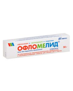 Ofloxacin, Methyluracilum, lidocaine - Oflomel ointment, 50 g florida Pharmacy Online - florida.buy-pharm.com