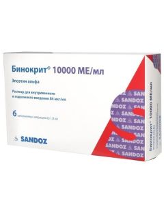 epoetin alfa - Binocrit solution for iv and s / c injection. 10000 IU / 1ml syringes 6 pcs. florida Pharmacy Online - florida.buy-pharm.com