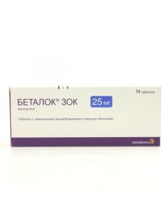 Metoprolol - Betalok Zok tablets coated with delayed exp. 25 mg 14 pcs. florida Pharmacy Online - florida.buy-pharm.com