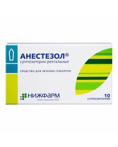 benzocaine, Vysmuta subhallat, zinc oxide, Levomentol - Anestezol rectal suppositories 10 pcs. florida Pharmacy Online - florida.buy-pharm.com