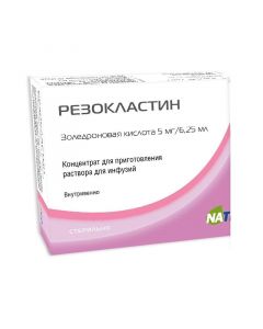 Zolendronovaya acid - Resoclastin concentrate for preparation of infusion for infusion vial 5 mg / 6.25 ml florida Pharmacy Online - florida.buy-pharm.com