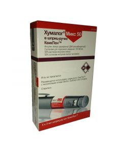 Insulin lyzpro dvuhfazn y - Humalog Mix 50 cartridges 100 IU / ml, 3 ml in Quick Pen syringe, 5 florida Pharmacy Online - florida.buy-pharm.com