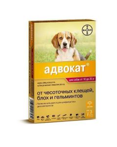 Ymydaklopryd, moksydektyn - Lawyer 250 drops at the withers for dogs from 10 to 25 kg 2.5 ml pipettes 3 pcs. florida Pharmacy Online - florida.buy-pharm.com
