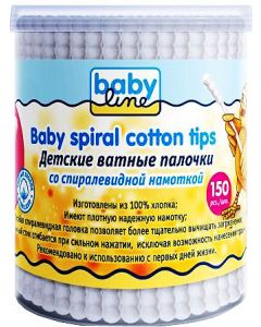 Buy BabyLine Cotton swabs, for children, with a spiral winding, 150 pcs | Florida Online Pharmacy | https://florida.buy-pharm.com