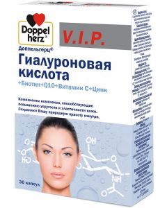 Buy Hyaluronic acid Doppelherz 'VIP', with biotin, Q10, vitamin C, zinc, capsules 930 mg, # 30 | Florida Online Pharmacy | https://florida.buy-pharm.com