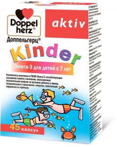 Buy Omega-3 Doppelherz 'Kinder Aktiv', for children from 7 years old, 45 capsules | Florida Online Pharmacy | https://florida.buy-pharm.com