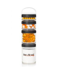 Buy Be First storage containers with a black lid, 4 compartments (TS 201-BLK) | Florida Online Pharmacy | https://florida.buy-pharm.com