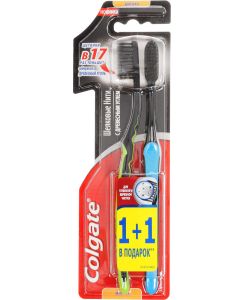 Buy Colgate Toothbrush 'Silk threads', with charcoal, soft, 1 + 1, light green color, blue | Florida Online Pharmacy | https://florida.buy-pharm.com