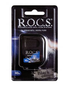 Buy Rocs Black Edition dental floss 40 m. | Florida Online Pharmacy | https://florida.buy-pharm.com