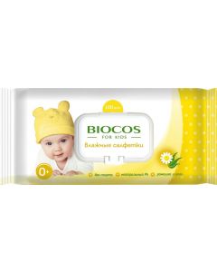 Buy BioCos Wet wipes, for children, with a valve, 100 pcs | Florida Online Pharmacy | https://florida.buy-pharm.com