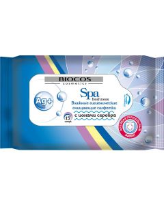 Buy BioCos Wet wipes 'SPA Freshness', with silver ions, 15 pcs | Florida Online Pharmacy | https://florida.buy-pharm.com