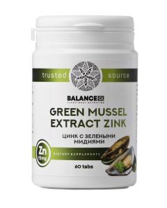 Buy Balance Group Life. 'Green Mussel Extract with Zinc' Immunity. Vessels and heart. Liver. Gastrointestinal tract. 60 tab. 200 mg each. | Florida Online Pharmacy | https://florida.buy-pharm.com