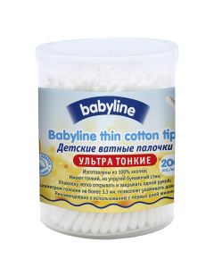 Buy BabyLine Cotton swabs, for children, ultra thin, 200 pcs | Florida Online Pharmacy | https://florida.buy-pharm.com