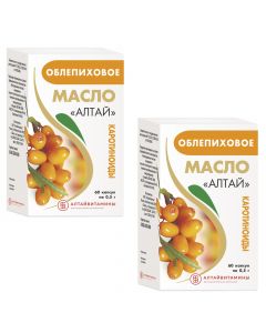 Buy Altai sea buckthorn oil dietary supplement with vitamin E 60 capsules 0.5 g each 2 pcs  | Florida Online Pharmacy | https://florida.buy-pharm.com