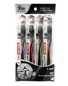Buy Dental Care Set: Toothbrush with charcoal and extra fine double bristles bristles (medium hard and soft), 4 pcs | Florida Online Pharmacy | https://florida.buy-pharm.com