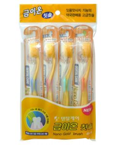 Buy Dental Care Set: Toothbrush with gold nanoparticles and extra fine double bristles (medium hard and soft), 4 pcs | Florida Online Pharmacy | https://florida.buy-pharm.com