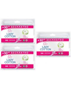 Buy Cotton buds Lady Cotton, 3 packs of 300 pcs. | Florida Online Pharmacy | https://florida.buy-pharm.com