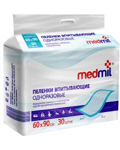 Buy Medical diaper Medmil Absorbent disposable diapers Optima, 60 x 90 cm, 30 pcs | Florida Online Pharmacy | https://florida.buy-pharm.com