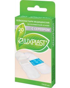 Buy Adhesive plaster Luxplast Luxplast Medical adhesive plaster, with silver, polymer-based , transparent, 20 pcs | Florida Online Pharmacy | https://florida.buy-pharm.com