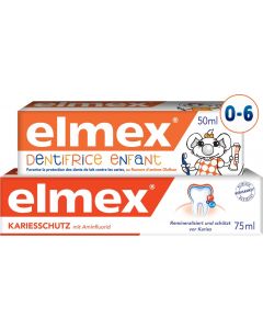 Buy Elmex toothpaste, for children from 1 to 6 years old, 50 ml + Caries protection, 75 ml  | Florida Online Pharmacy | https://florida.buy-pharm.com