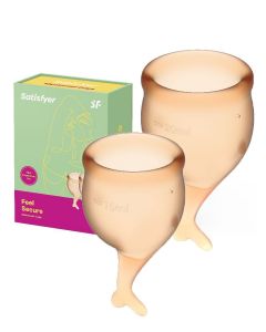 Buy Set of 2 menstrual cups 15 and 20 ml. Satisfyer Feel Secure Menstrual Cup Orange | Florida Online Pharmacy | https://florida.buy-pharm.com