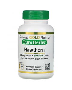 Buy California Gold Nutrition, Hawthorn extract, EuroHerbs, European quality, 300 mg, 180 vegetable capsules | Florida Online Pharmacy | https://florida.buy-pharm.com