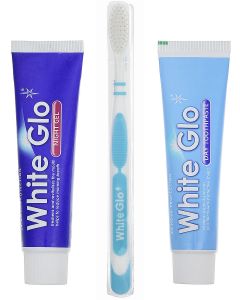 Buy White Glo set Toothpaste, daytime 100 grams + Night gel 85 grams + Toothbrush flosser | Florida Online Pharmacy | https://florida.buy-pharm.com
