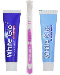 Buy White Glo set Day toothpaste 100 grams + Night gel 100 grams + Toothbrush flosser | Florida Online Pharmacy | https://florida.buy-pharm.com